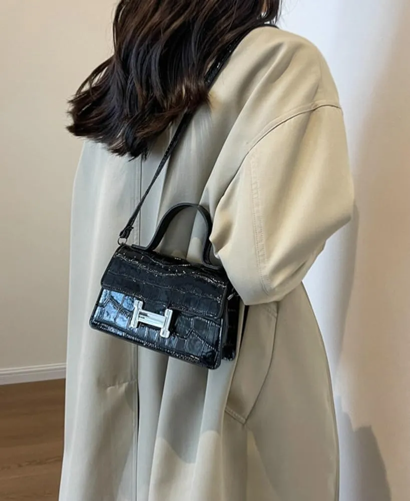 Fashion Shoulder Crossbody Bag for Women Vegan Leather Y2k Purse Small Totes Crocodile Handbag Satchel Clutch