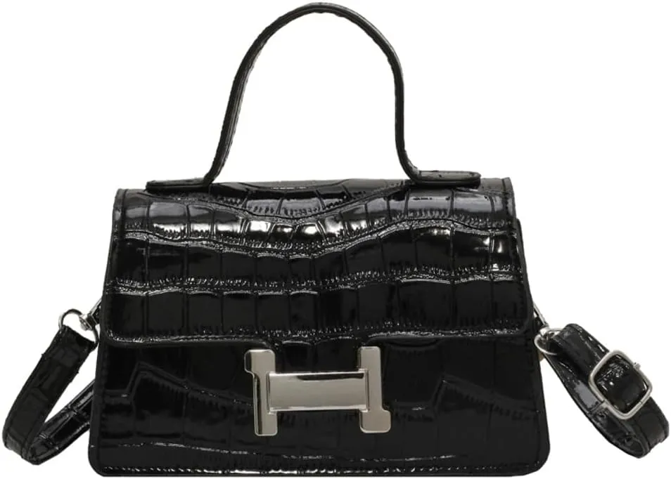 Fashion Shoulder Crossbody Bag for Women Vegan Leather Y2k Purse Small Totes Crocodile Handbag Satchel Clutch