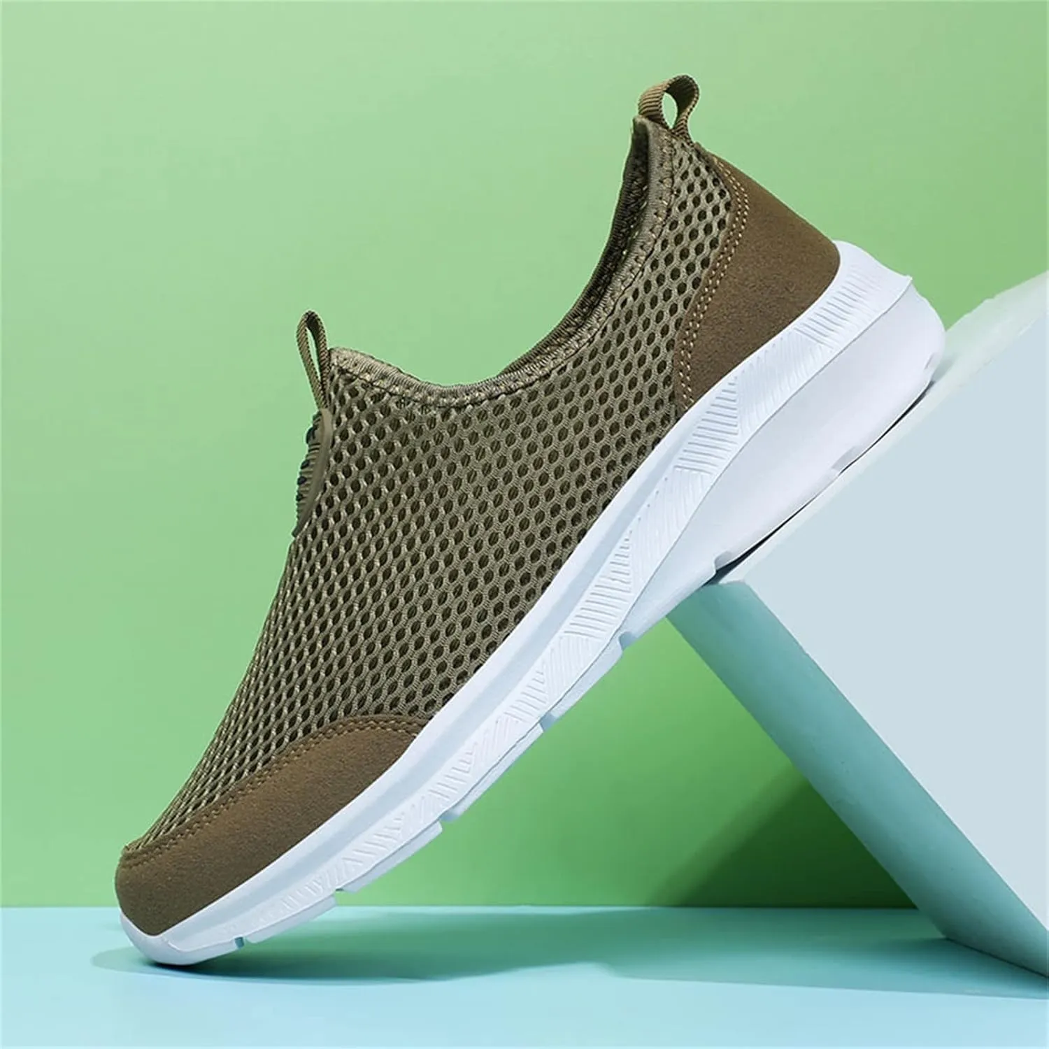 Fashion Summer Men Breathable Mesh Shallow Lace Up Casual Shoes Mens Classic Leather Sneaker