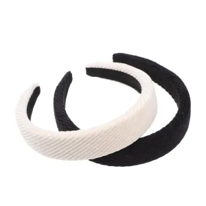 Fashionable 2pcs Retro Head Hoops Velvet Hairbands Simple Generous Appearance for Women