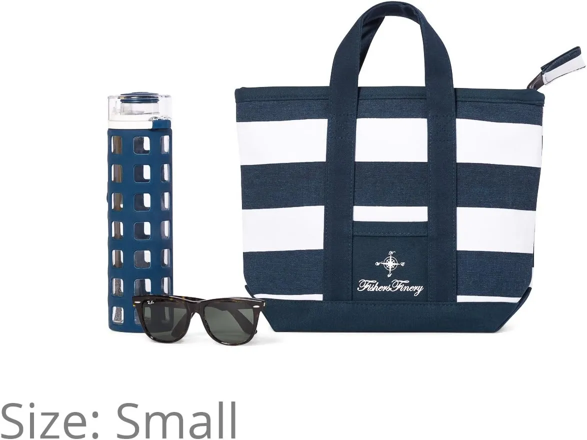 Fishers Finery Heavy Duty Zippered Beach Bags and Totes Travel Tote Weekender Bags (Red, L)