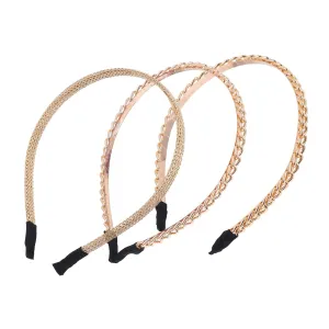 GALPADA Vintage Hair Hoops Pcs Women's Headbands Knotted Wide Top Alloy Chain Headband