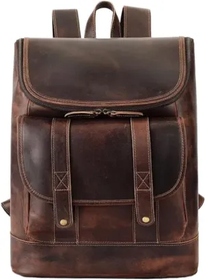 Genuine Leather Luggage Travel Bags Mens Backpacks Laptop Bags Casual Daypack Computers Bags