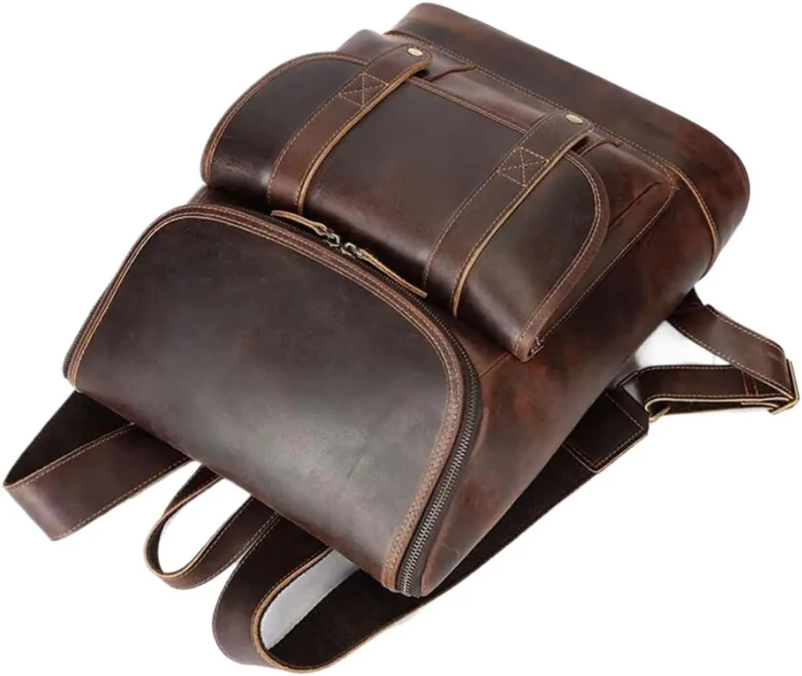 Genuine Leather Luggage Travel Bags Mens Backpacks Laptop Bags Casual Daypack Computers Bags