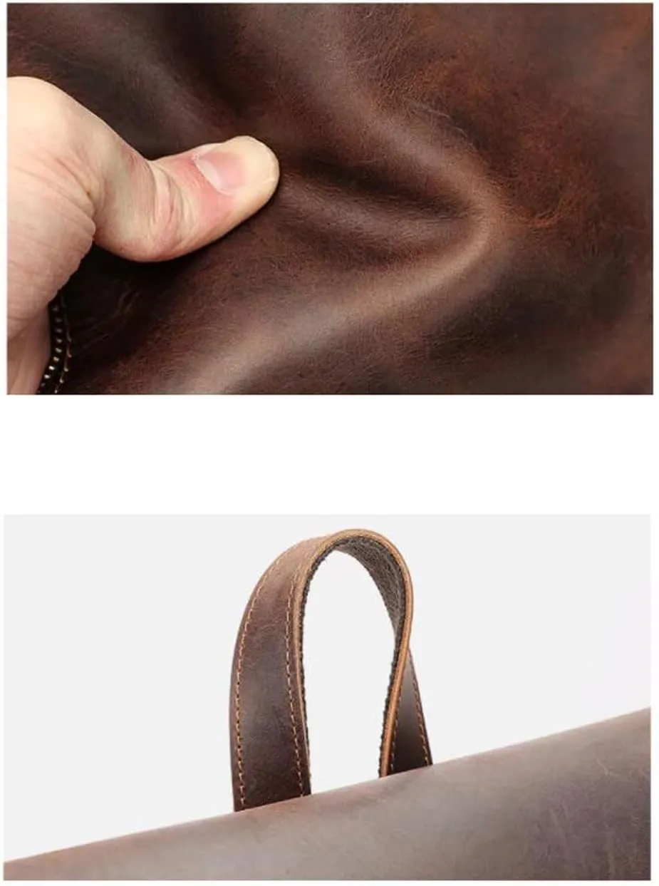 Genuine Leather Luggage Travel Bags Mens Backpacks Laptop Bags Casual Daypack Computers Bags