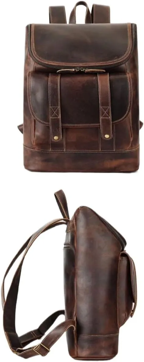 Genuine Leather Luggage Travel Bags Mens Backpacks Laptop Bags Casual Daypack Computers Bags