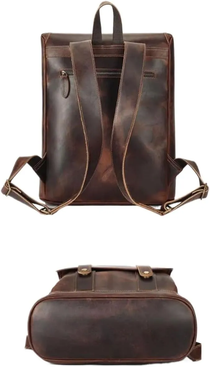 Genuine Leather Luggage Travel Bags Mens Backpacks Laptop Bags Casual Daypack Computers Bags