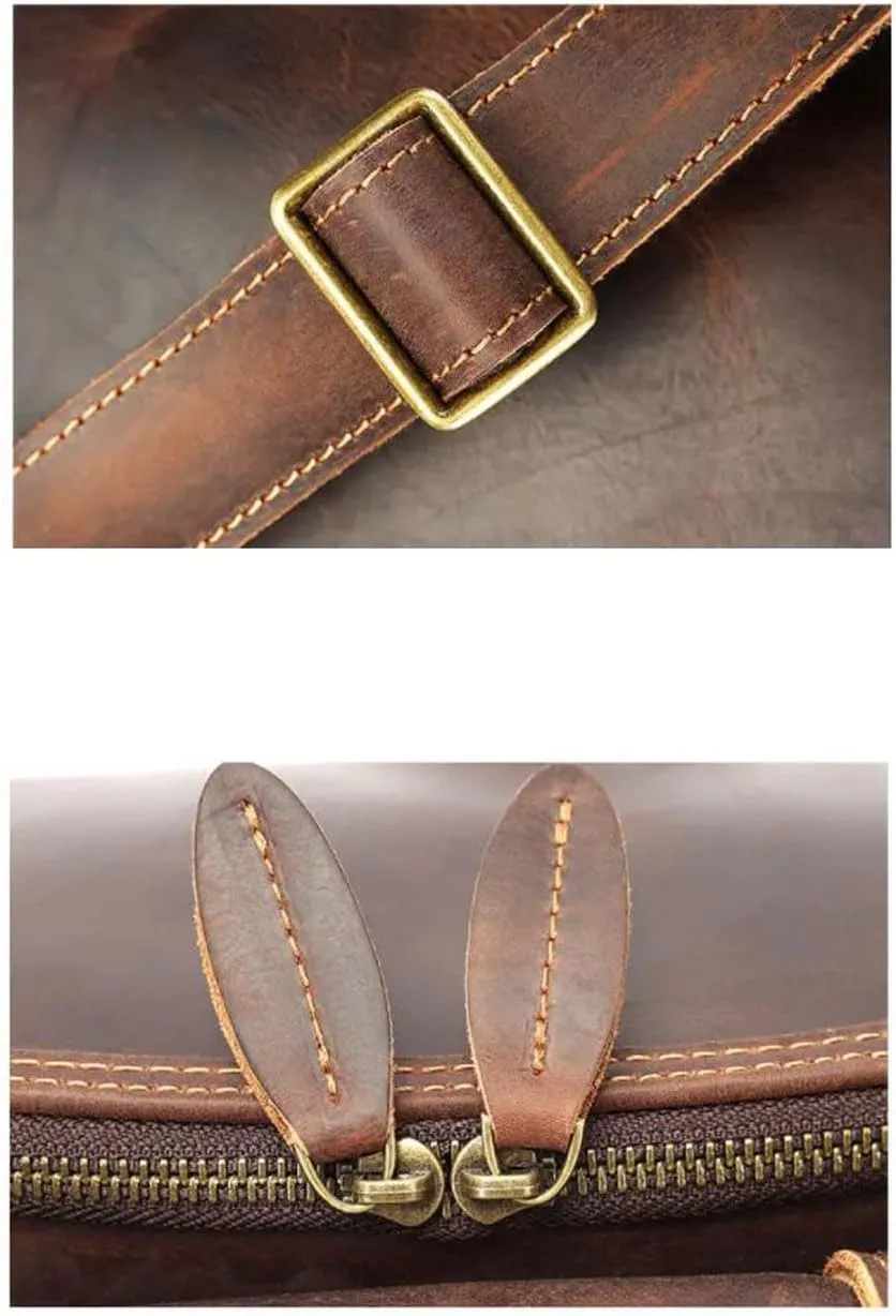 Genuine Leather Luggage Travel Bags Mens Backpacks Laptop Bags Casual Daypack Computers Bags