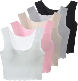 Girls Crop Cami Training Bras with Padded Sleeveless Teens Tank Tops Vests