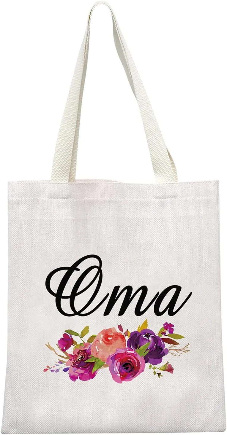 GJTIM Oma Gift Grandma Birthday Gift Oma Reusable Tote Shopping Bag Mother's Day Gift for Oma(Oma Tote)