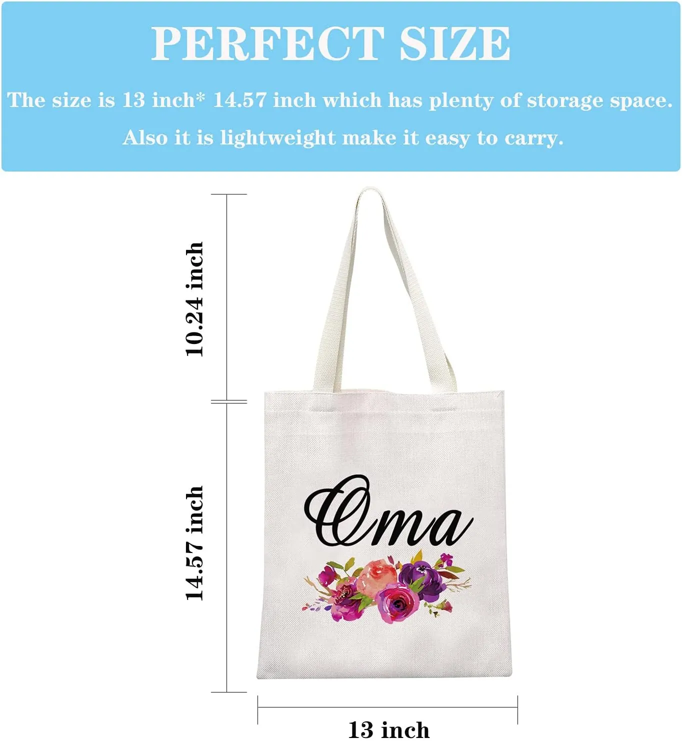 GJTIM Oma Gift Grandma Birthday Gift Oma Reusable Tote Shopping Bag Mother's Day Gift for Oma(Oma Tote)
