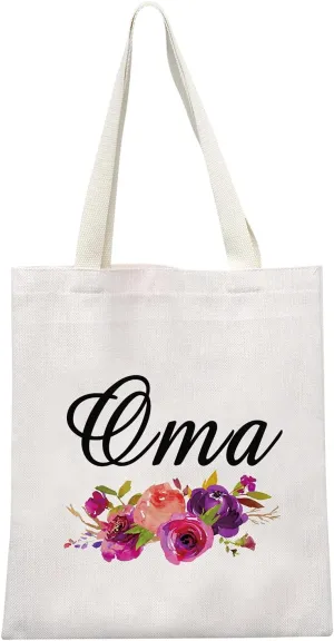 GJTIM Oma Gift Grandma Birthday Gift Oma Reusable Tote Shopping Bag Mother's Day Gift for Oma(Oma Tote)