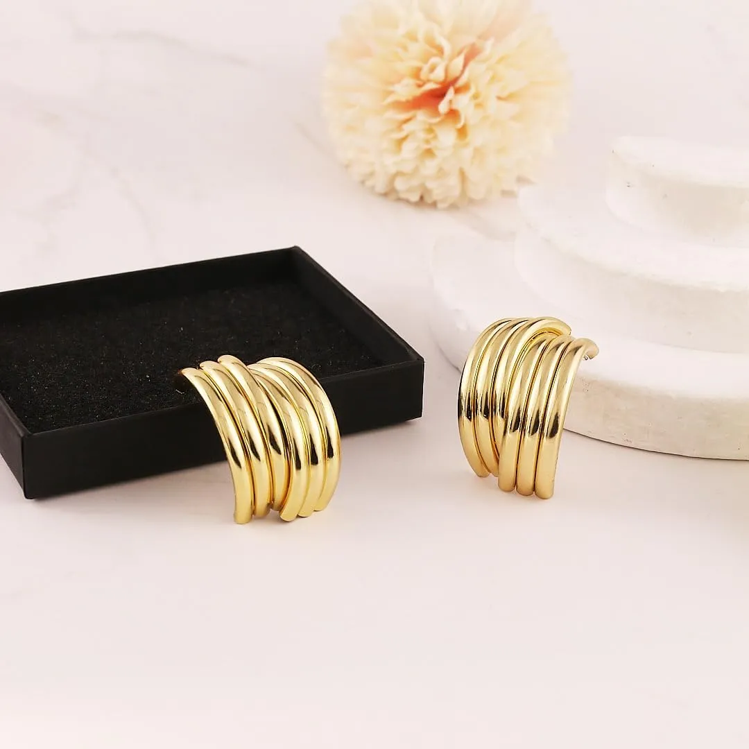 Gold Statement Earrings for Women Gold Geometric Drop Dangle Earrings Dainty Gold Long Link Dangle Earrings Chunky Gold Hollow Twisted Dangle Drop Earings