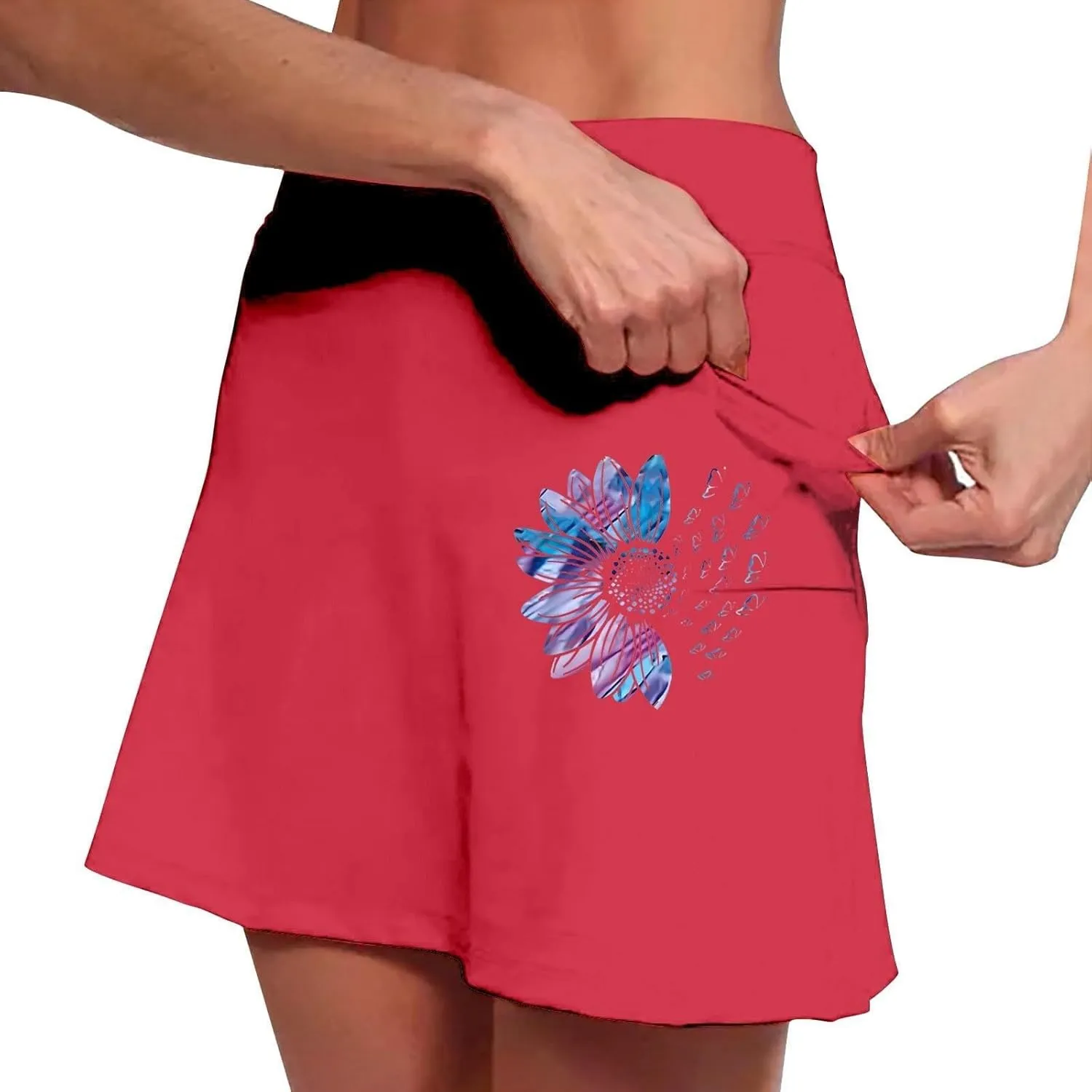 Golf Skorts for Women with Pockets Summer Athletic Workout Tennis Skirts with Shorts High Waist Athletic Skirt