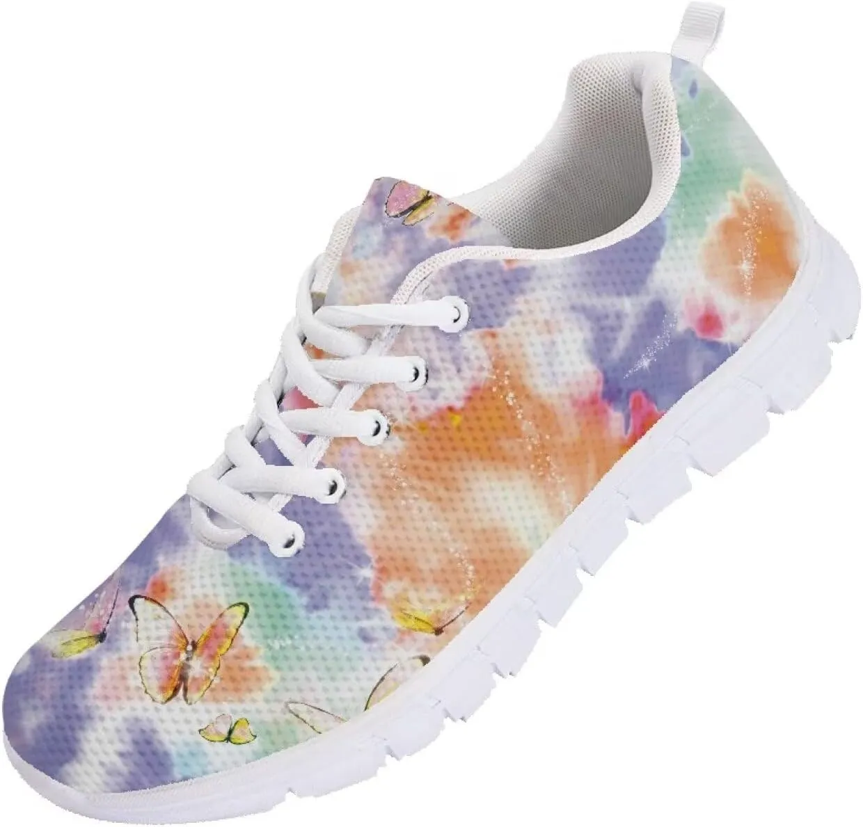 GOSTONG Womens Running Shoes Breathable Mesh Sneakers Non Slip Athletic Shoes Gym Training Outdoor Tennis Shoes White US 5-12