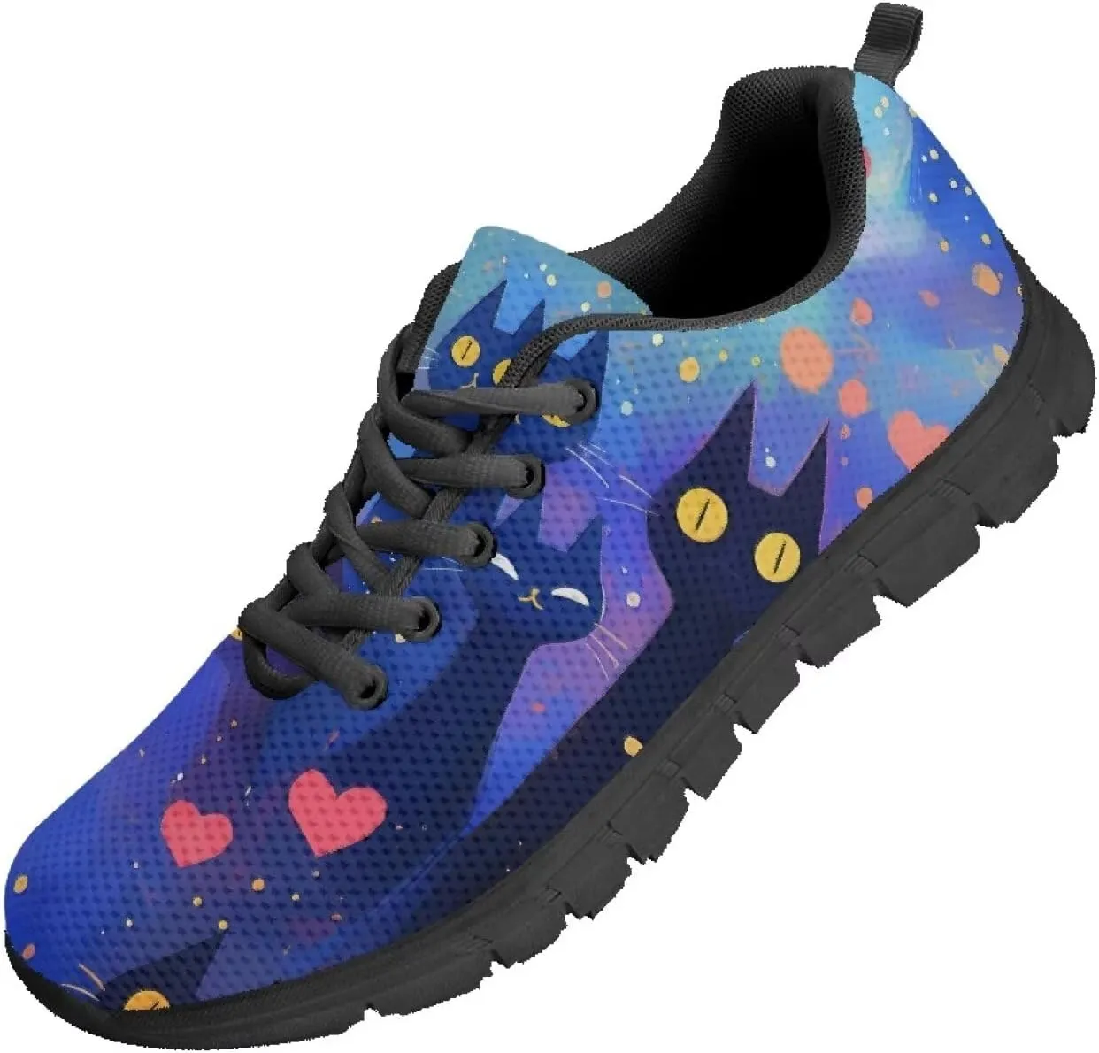 GOSTONG Womens Running Shoes Breathable Mesh Sneakers Non Slip Rubber Sole Lace up Outdoor Athletic Shoes Sole Black US 5-12