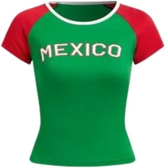 Graphic Tees for Women Vintage Y2k Tops for Women Baby Tee Y2k Shirt 90s Brazil Crop Top Country Crop Top