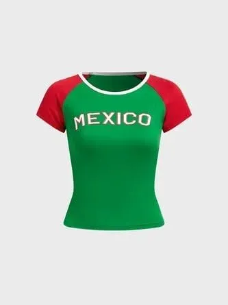 Graphic Tees for Women Vintage Y2k Tops for Women Baby Tee Y2k Shirt 90s Brazil Crop Top Country Crop Top