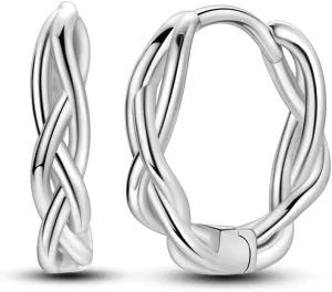 Hapour Twisted Silver Hoop Earrings for Women Teen, Thick Chunky Sterling Silver Hoops Hypoallergenic Lightweight Huggie Earrings