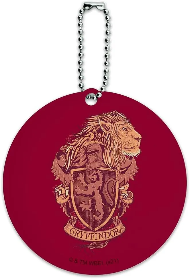 Harry Potter Gryffindor Lion Crest Round Luggage ID Tag Card Suitcase Carry-On
