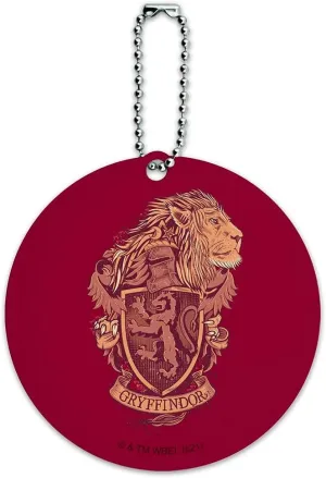 Harry Potter Gryffindor Lion Crest Round Luggage ID Tag Card Suitcase Carry-On
