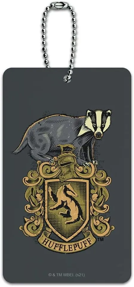 Harry Potter Hufflepuff Badger Crest Luggage Card Suitcase Carry-On ID Tag