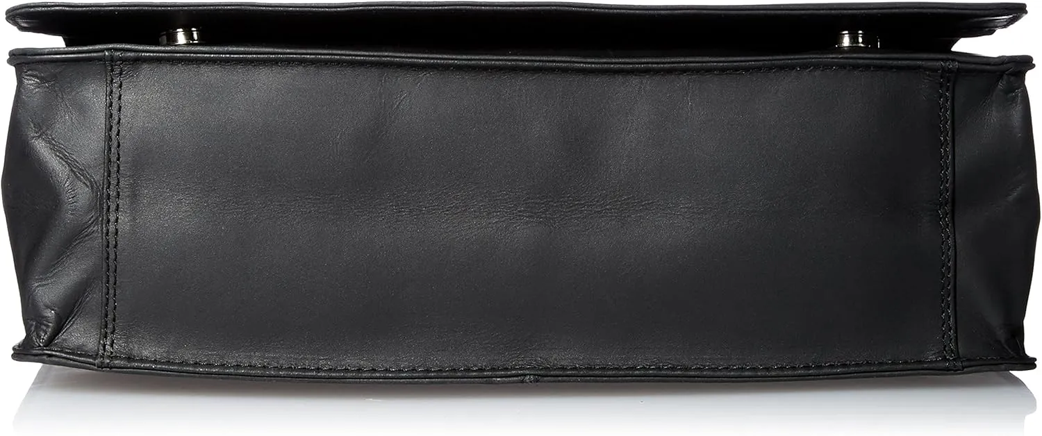 Harvard Distressed Leather Messenger Bag, Black, One Size