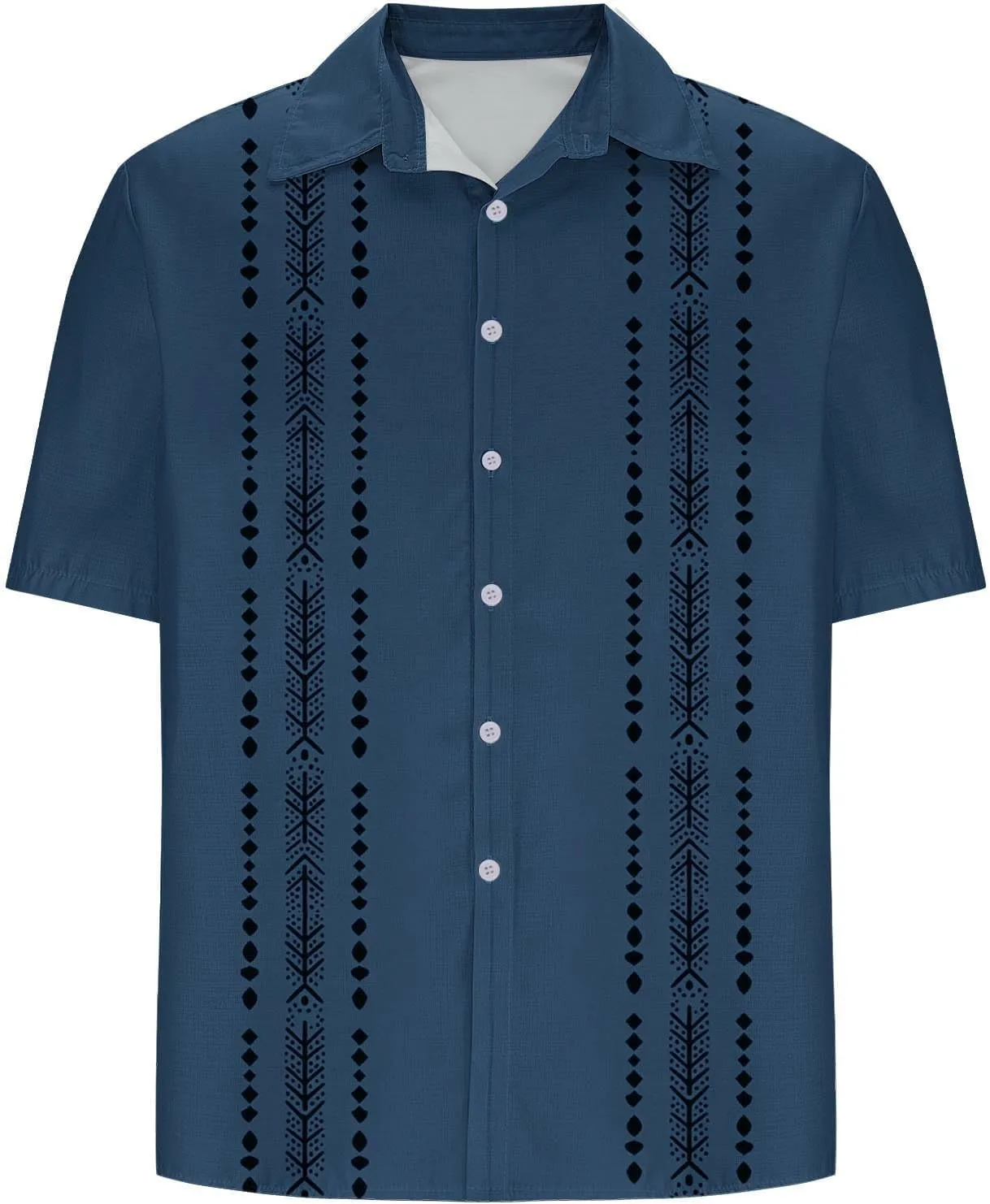 Hawaiian Linen Shirt for Men,Vintage Stripes Print Holiday Bowling Top Short Sleeve Casual Button Down Beach Shirts