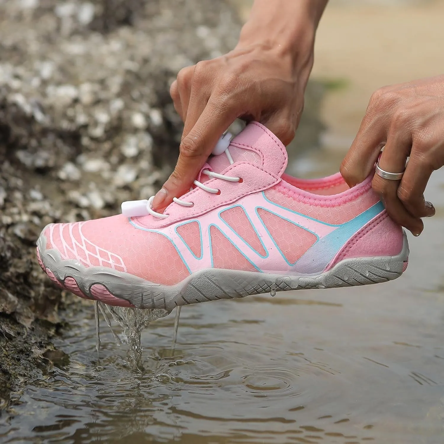 Hike Barefoot Shoes for Men Women Non-Slip Breathable Footwear Barefoot Shoes Wide Toe Box Walking Hiking Shoes Comfortable Athletic Beach Surf Swim Shoes