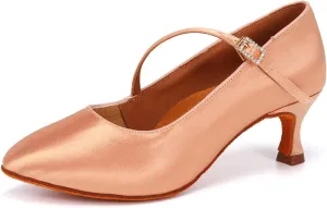 HIPPOSEUS Women's Ballroom Latin Dance Shoes Closed toe Suede sole dance shoes