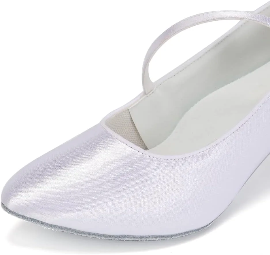 HIPPOSEUS Women's Ballroom Latin Dance Shoes Closed toe Suede sole dance shoes