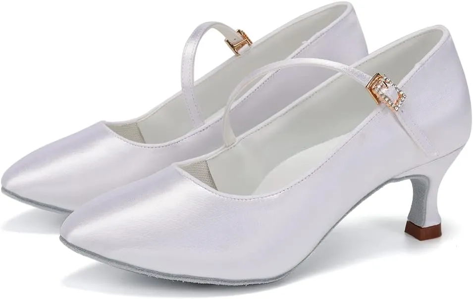 HIPPOSEUS Women's Ballroom Latin Dance Shoes Closed toe Suede sole dance shoes