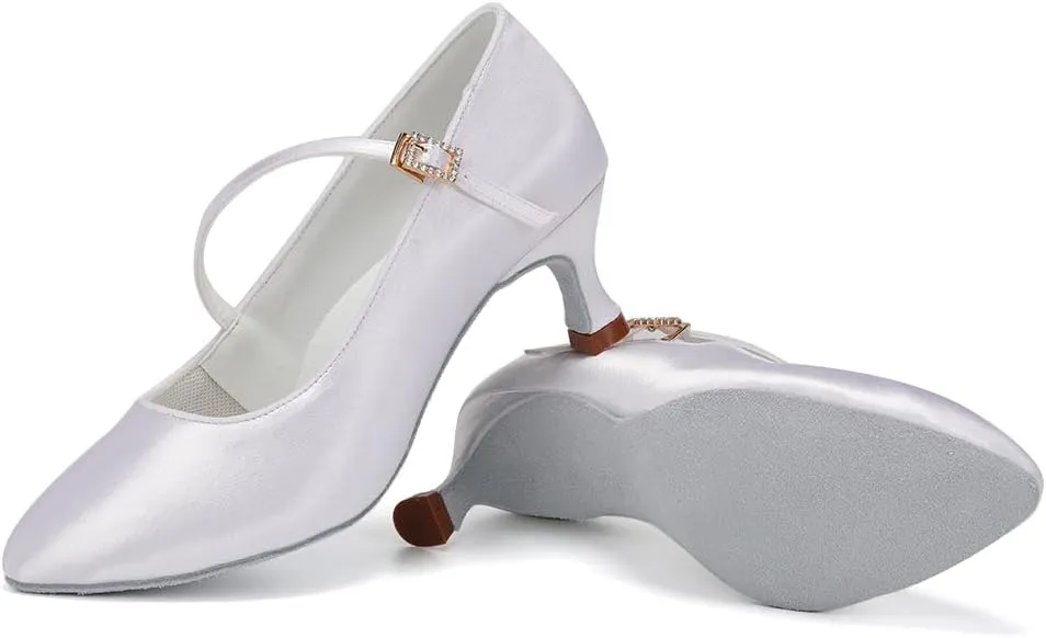 HIPPOSEUS Women's Ballroom Latin Dance Shoes Closed toe Suede sole dance shoes