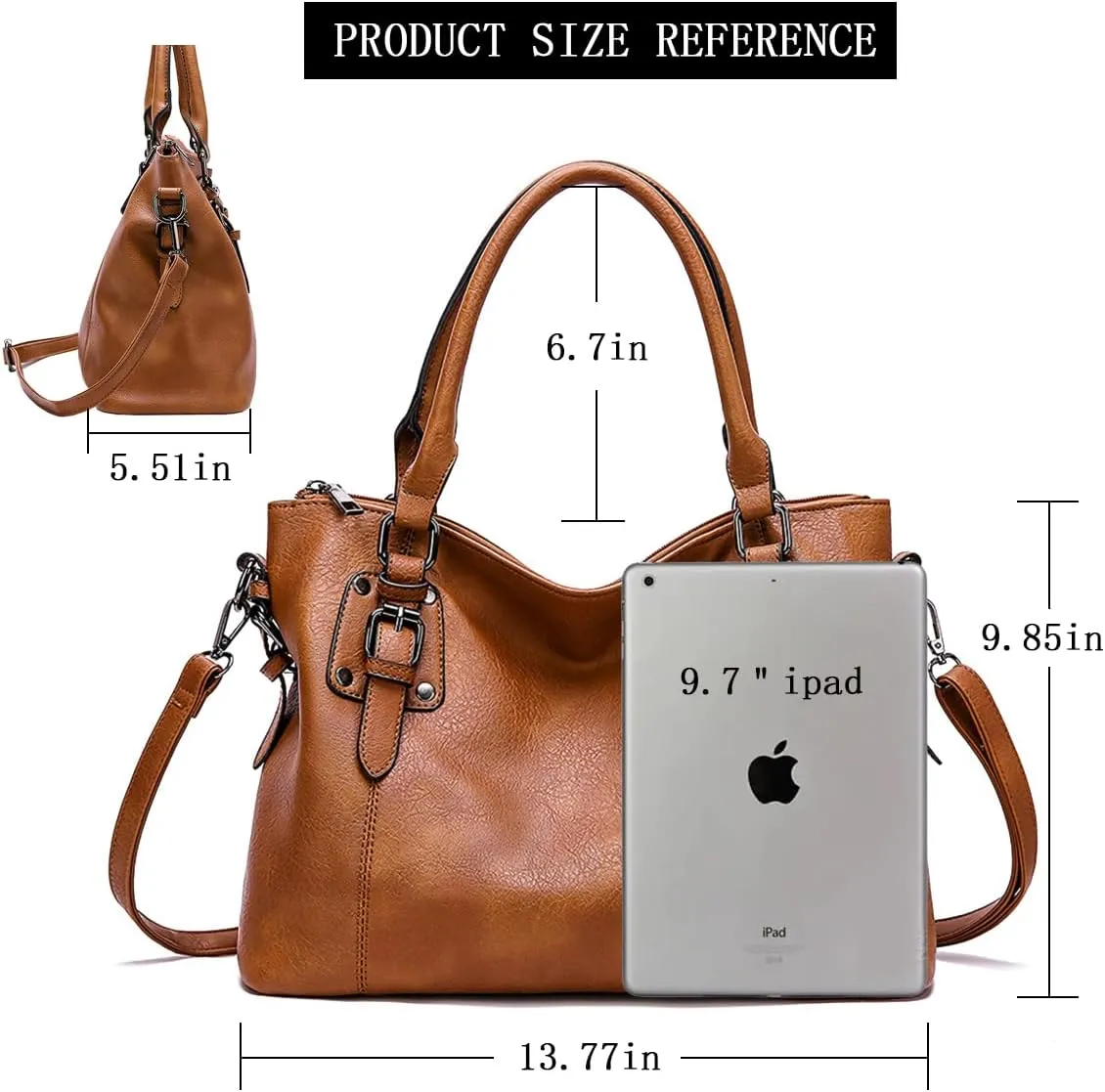 Hobo Tote Bag for Women Large Vegan Leather Purse with Adjustable Shoulder Strap