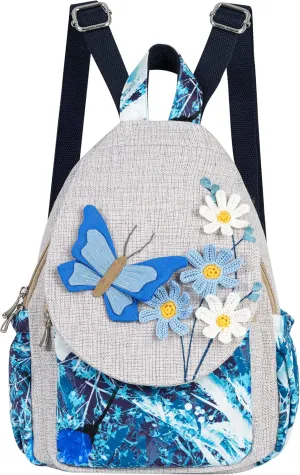 HUANGGUOSHU Butterfly Casual Backpack Hippie Convertible Multifunctional Straps Ladies Shoulder Chest Bag Back Pack Purse Messenger Bag Butterfly