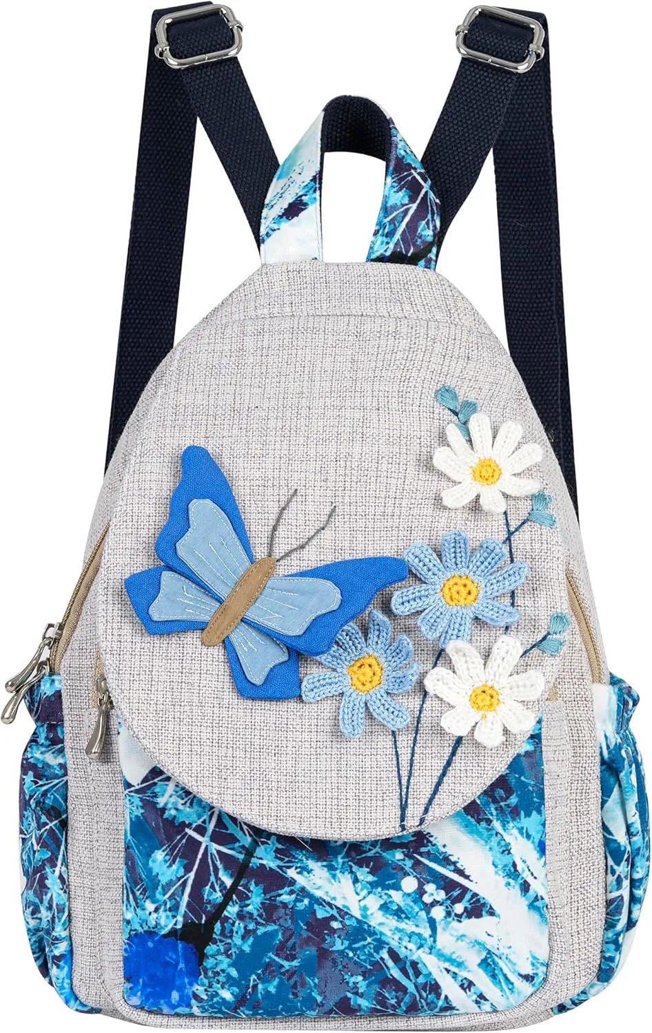 HUANGGUOSHU Butterfly Casual Backpack Hippie Convertible Multifunctional Straps Ladies Shoulder Chest Bag Back Pack Purse Messenger Bag Butterfly