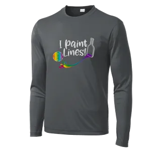 I Paint Lines | Men's Long Sleeve Pickleball Shirt | 100% Polyester