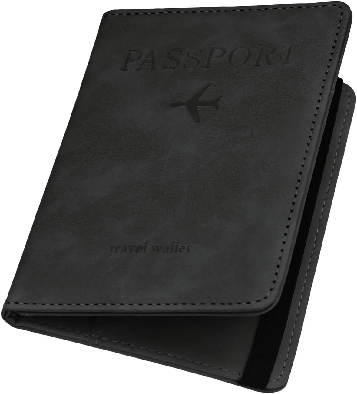 ILIYAH-Passport Cover-Passport Holder Travel Wallet-RFID-Blocking Passport Case Travel Accessories Card Holder Wallet Unisex Travel GiftsBlack