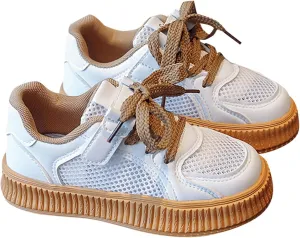 Infant Baby Shoes Girls' Shoes Cookie Sneakers Mesh Shoes Casual Children's Shoes Breathable Solid Tied Canvas Shoes