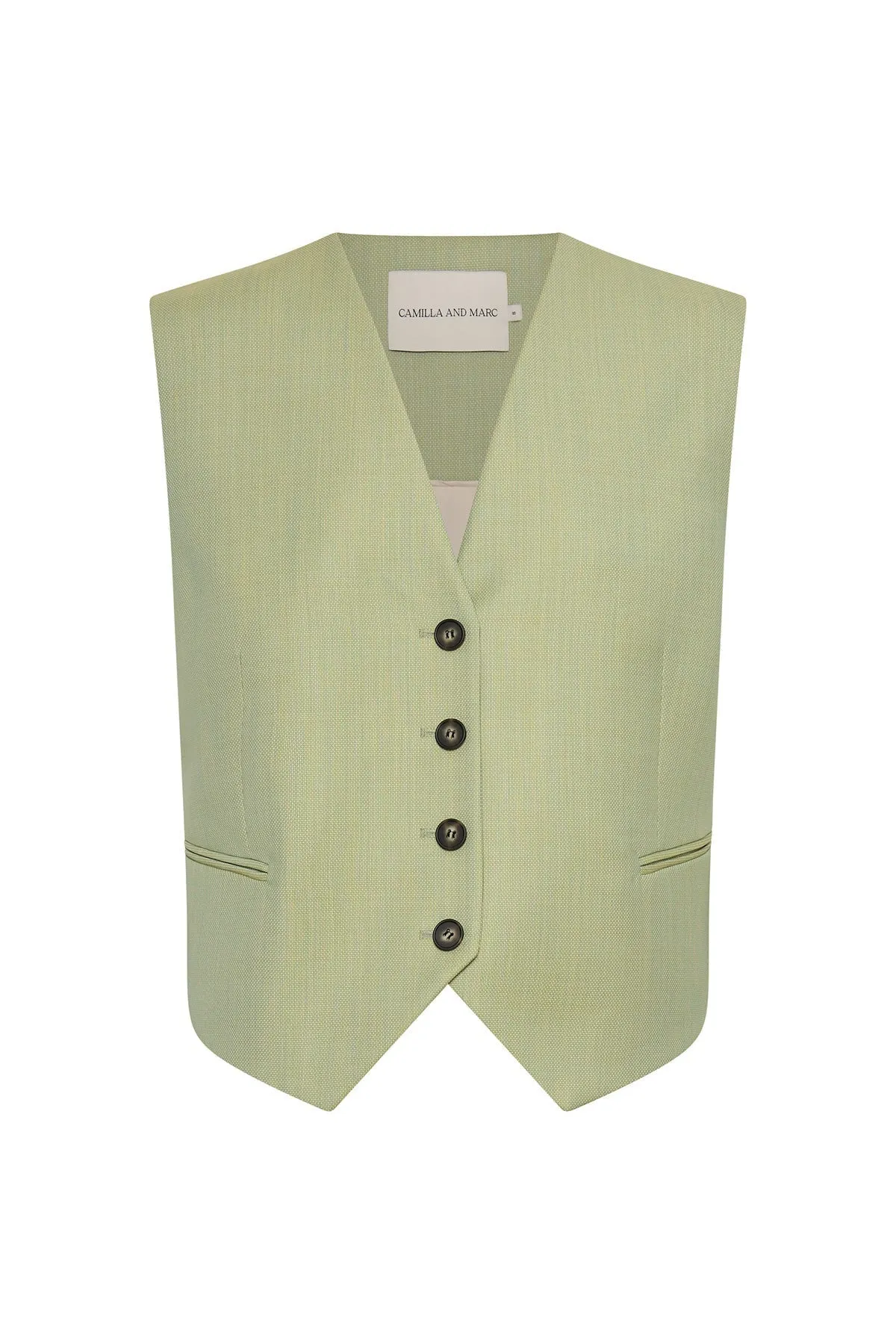 Jaccard Wool Vest Lime Blue