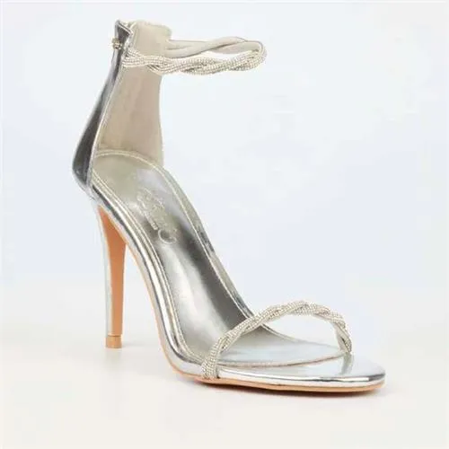 Jazz 9 - Silver Open Toe Heel