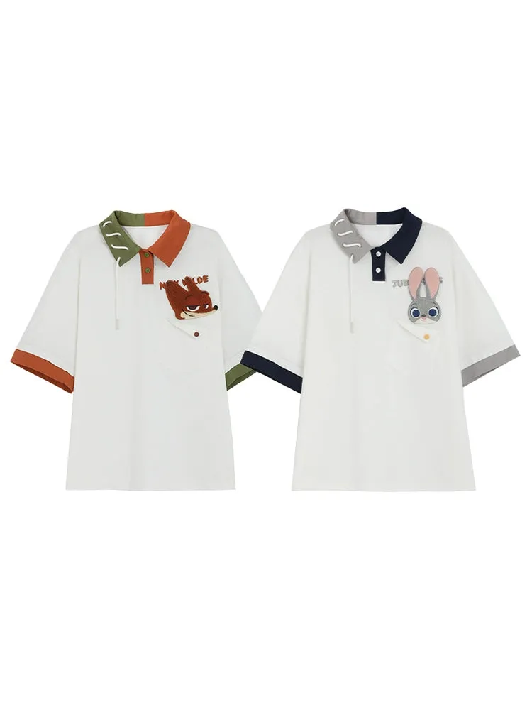 Judy & Nick Colorblock Polo Loose Shirts
