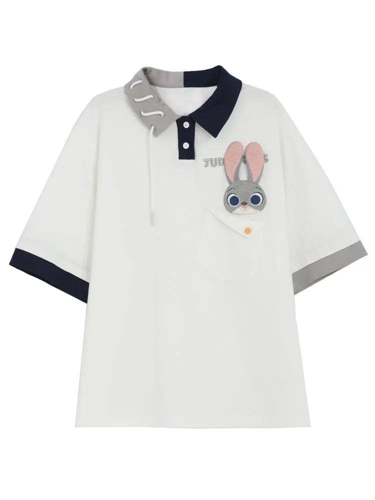 Judy & Nick Colorblock Polo Loose Shirts