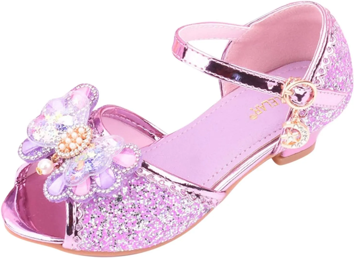 Kids Girls Glitter Butterfly Sandals Sequin hinestone Dress Shoes Little/Big Kids Fashion Girls Slippers Clog