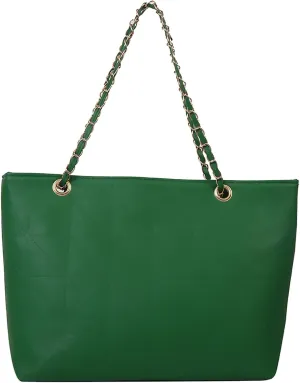 Ladies Fashion Solid Color Leather Diamond Bag Zipper Metal Chain Shoulder Strap Bag Shoulder Bags Men (Green, One Size)