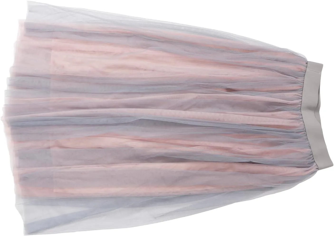 Lady Flowy Mesh Midi Skirt, Layered Elastic High Waisted Stylish Elegant Mesh Midi Skirt Soft for Dating