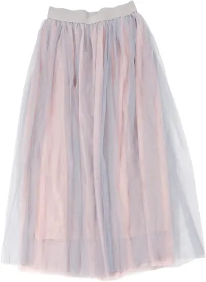 Lady Flowy Mesh Midi Skirt, Layered Elastic High Waisted Stylish Elegant Mesh Midi Skirt Soft for Dating