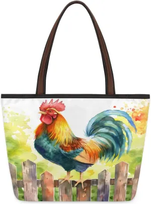 Large Tote Bag For Women Alphabet Chart Dinosaur Work Cloth Bags With Zipper Reusable Grocery