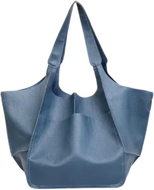 Large Tote Handbag, PU Leather Satchel Tote Shoulder Bags Purse Soft Crossbody Oversized Travel Tote Bag