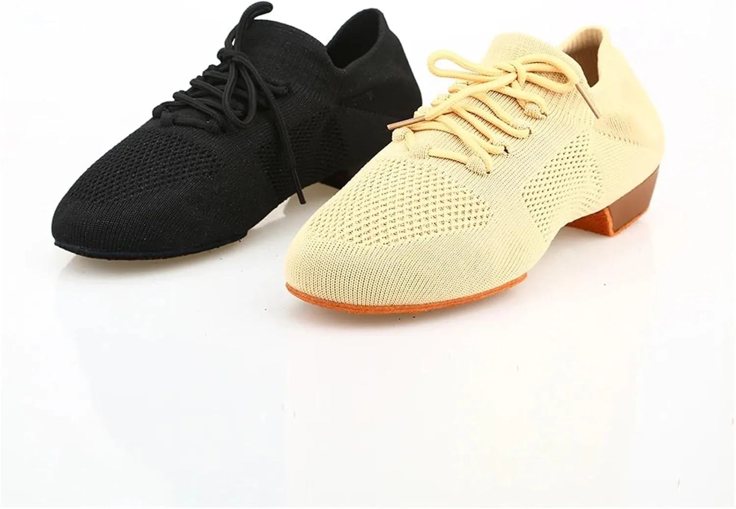 Latin Dance Shoes for Women Dance Shoes for Women Jazz Salsa Ballroom Dancing Shoes Mesh Casual Flat Sprots Shoe Yoga Sneakers(Black,35)